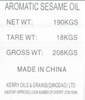 20mt Flexitank Aromatic Sesame Seed Oil