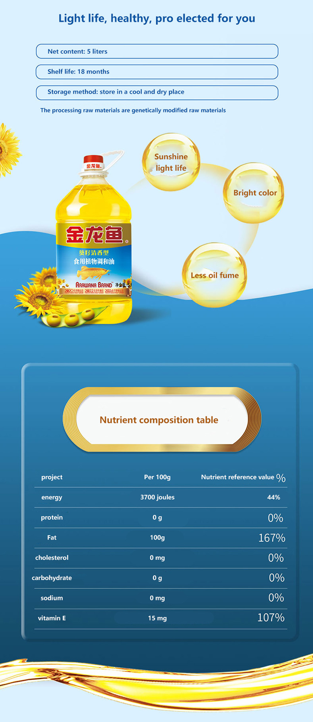 Factory Wholesale High Quality Refined Edible Oil Blending Oil Vegetable Oil for Cooking