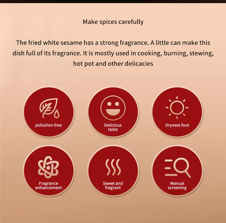 High Nutrient Sesame Roasted Cooked White Sesame Price