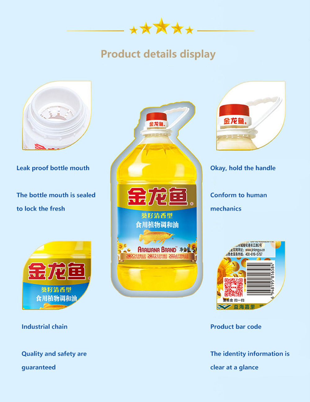 Wholesale Golden Ratio Vegetable Blended Oil Edible Oil Sunflower Oil Edible Oil